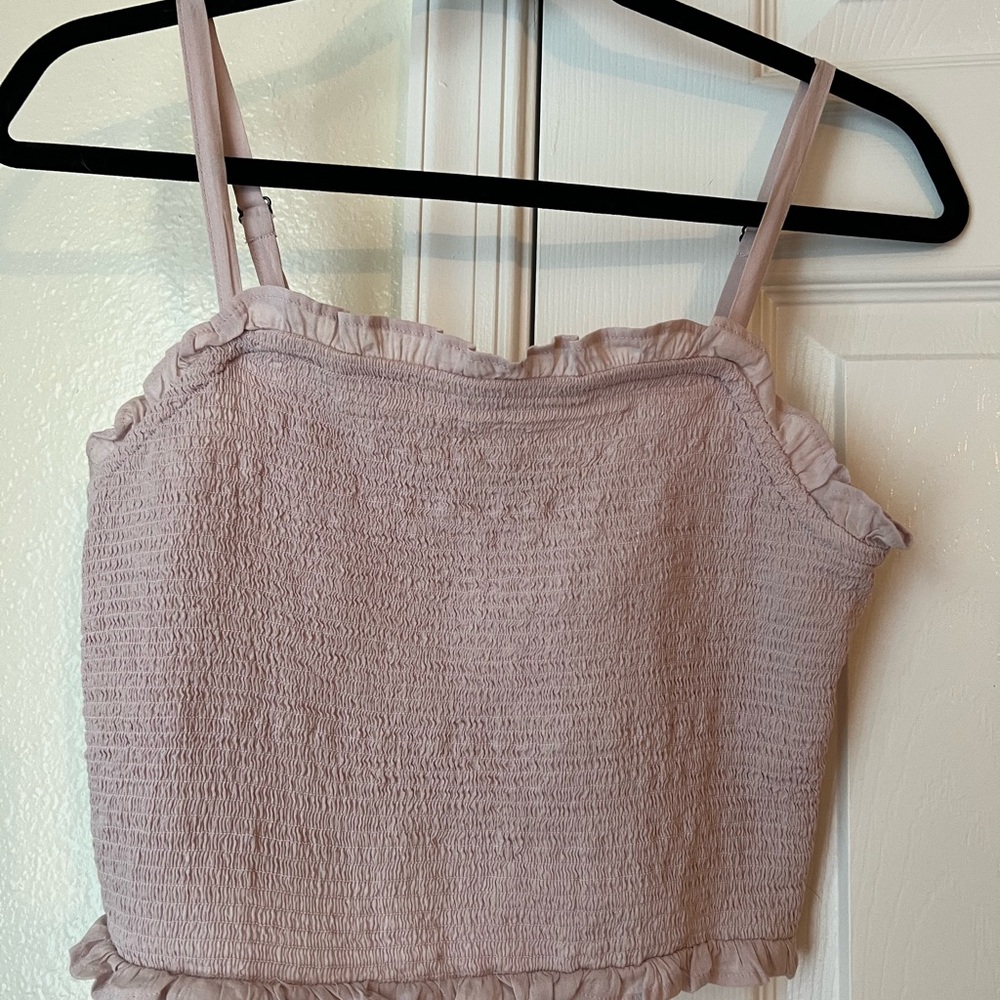 Women's Lavender Smocked Crop Top